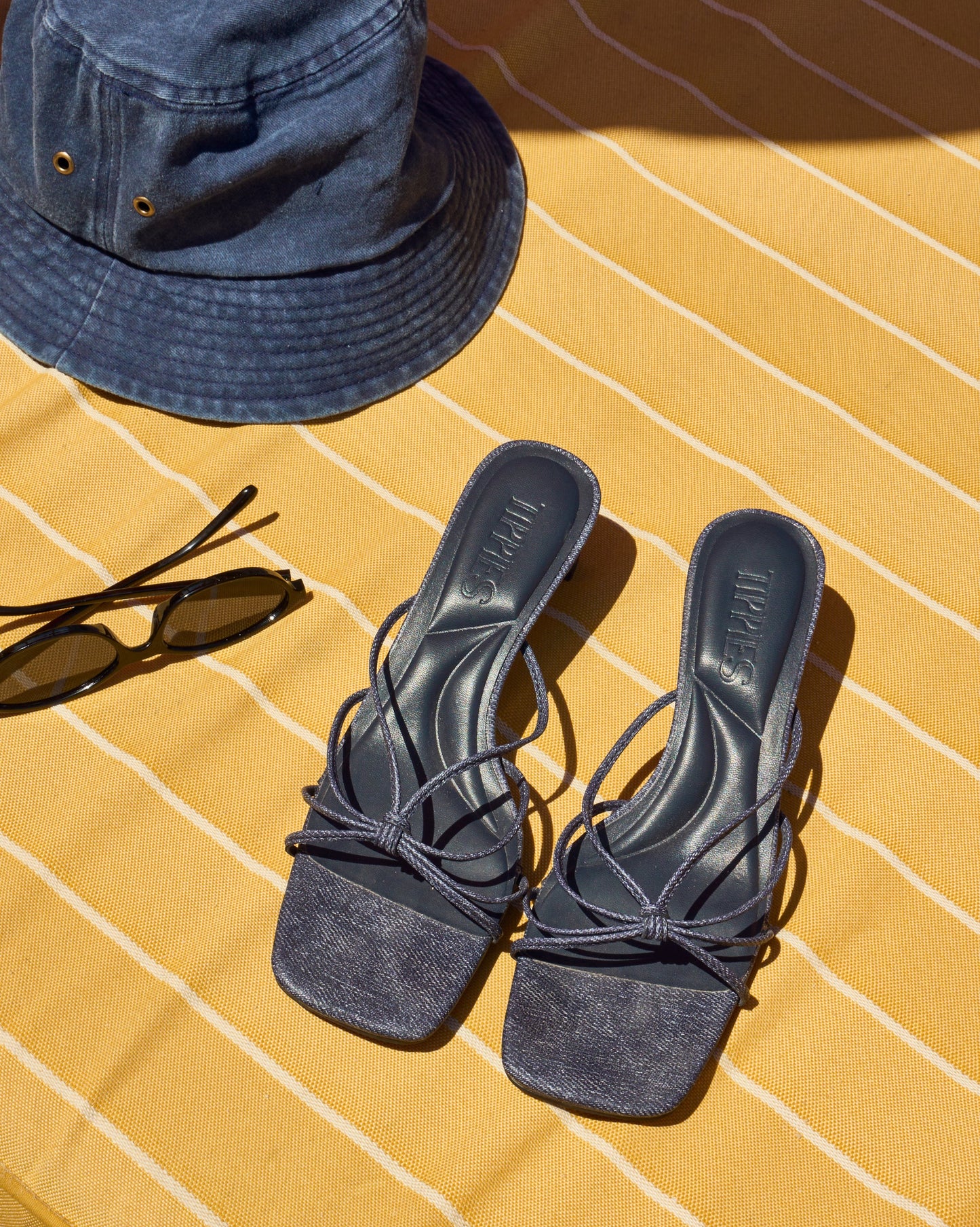 Fay Strappy Heel in Denim