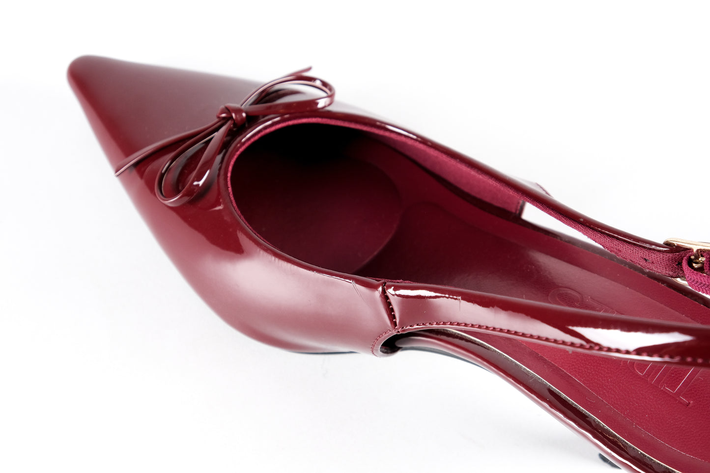 Clara Slingback Heels in Wine Red