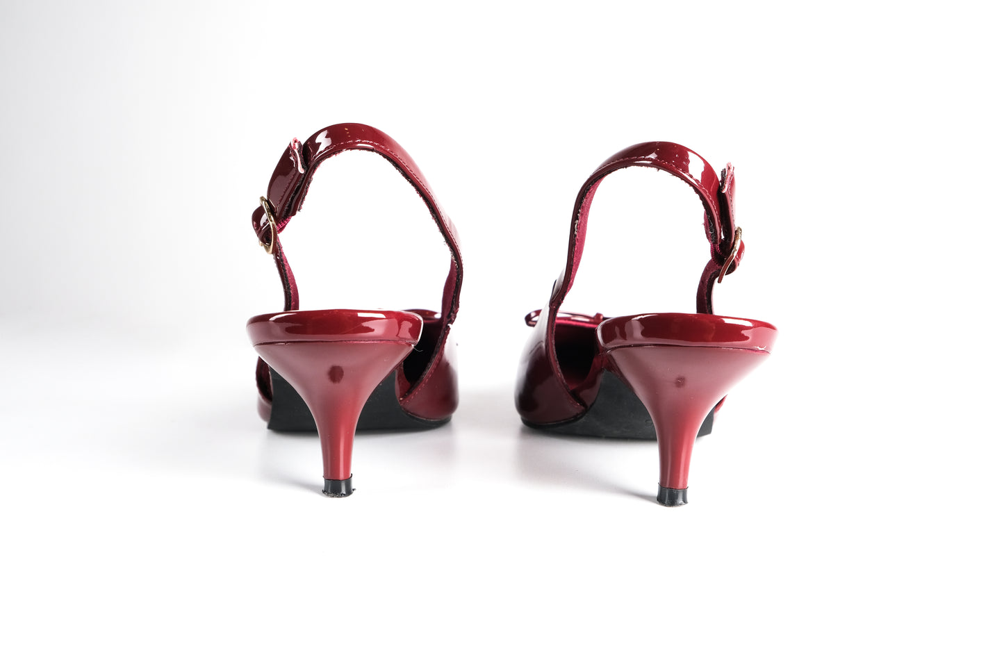 Clara Slingback Heels in Wine Red