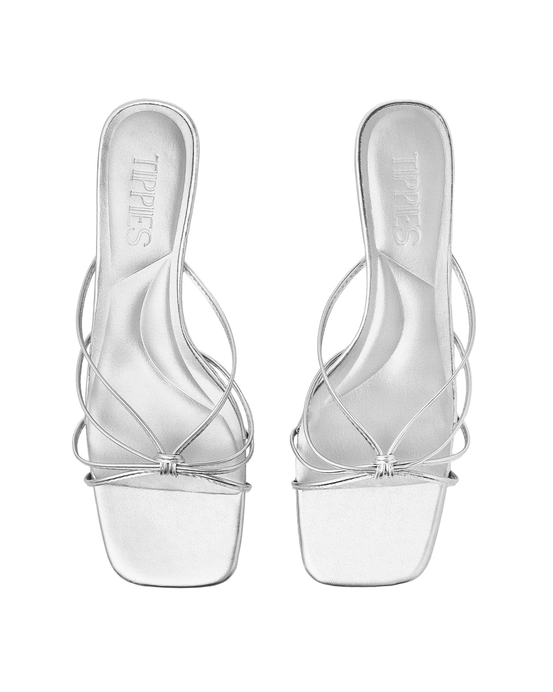 Fay Strappy Heel in Metallic Silver