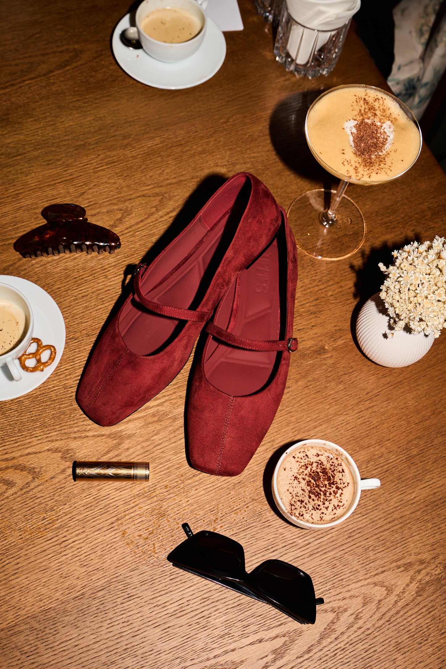 Seyj Mary Janes in Brick Red