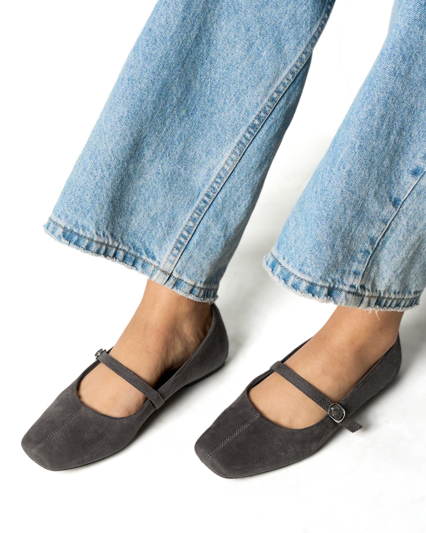 Seyj Mary Janes in Ash Grey