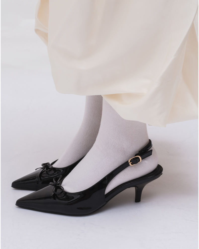Clara Slingback Heels in Black